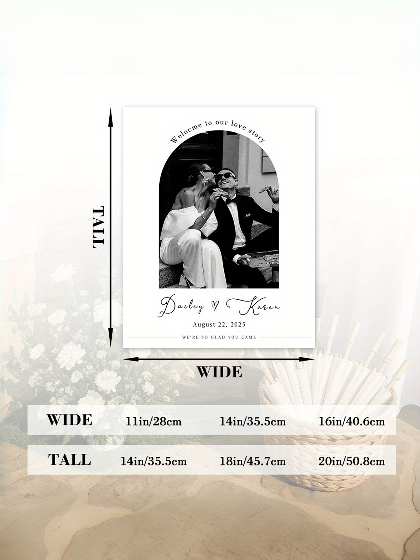 Personalized Photo Wedding Notice Sign